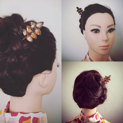 着せ替えかんざし 葉っぱ オレンジ パンジー TAMARUSAN