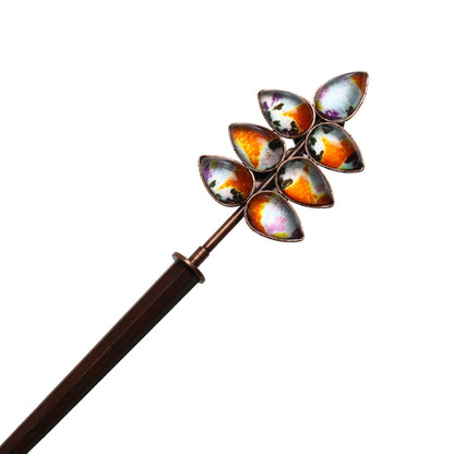 着せ替えかんざし 葉っぱ オレンジ パンジー TAMARUSAN