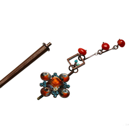 着せ替えかんざし オレンジ 珊瑚 着せ替えかんざし ヘッド部分のみ