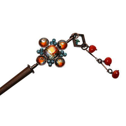 着せ替えかんざし オレンジ 珊瑚 着せ替えかんざし