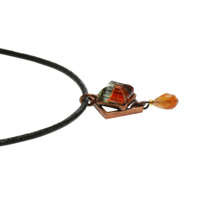 革紐チョーカー パンジー オレンジ カーネリアン TAMARUSAN