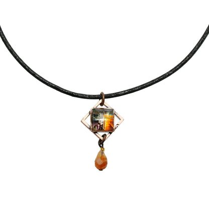 革紐チョーカー パンジー オレンジ カーネリアン TAMARUSAN