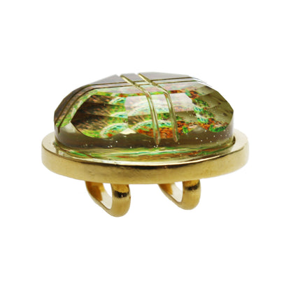 帯留 緑 金 パンジー TAMARUSAN