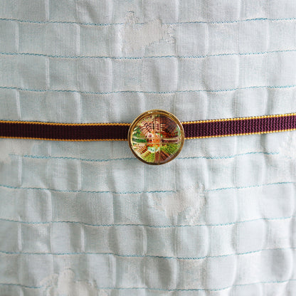 帯留 緑 金 パンジー TAMARUSAN