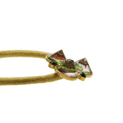 ヘアゴム シンプル パンジー 黄 緑 高級 大人 TAMARUSAN