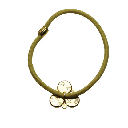 ヘアゴム シンプル パンジー 黄 緑 高級 大人 TAMARUSAN