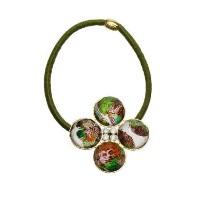 ヘアゴム 金 パンジー カラフル 高級 花 TAMARUSAN