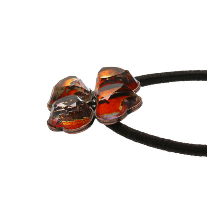 ヘアゴム オレンジ パンジー 四ツ葉 TAMARUSAN