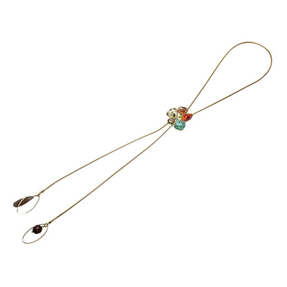 チェーンループタイ 花 ミックスカラー 24k TAMARUSAN