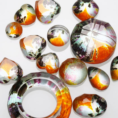 ブローチネックレス 2way オレンジ 花 TAMARUSAN