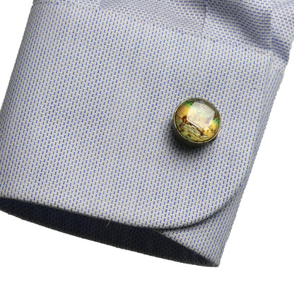 ボタンカバー カフスボタン 音符 グリーン TAMARUSAN