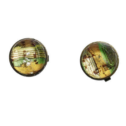 ボタンカバー カフスボタン 音符 グリーン TAMARUSAN