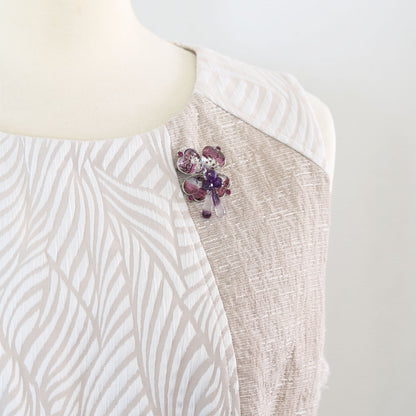 ブローチ パープル アメジスト 四つ葉 TAMARUSAN