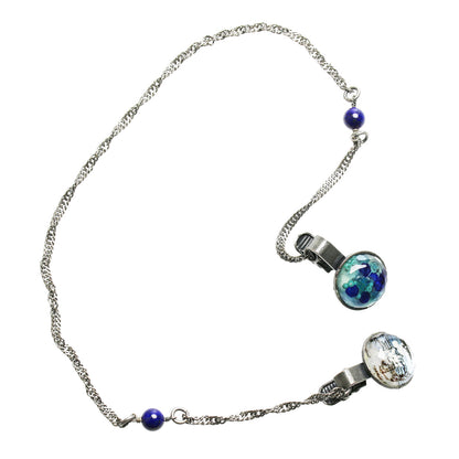 帽子留めクリップ 青 ラピスラズリ 帽子留め