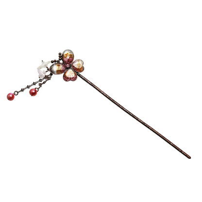 蝶 かんざし 楽譜 ピンク 一本挿し TAMARUSAN