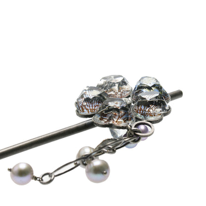 花 かんざし ブルー 音符 一本挿し TAMARUSAN