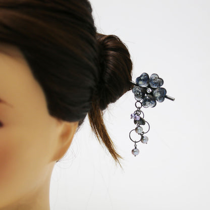 花 かんざし ブルー 音符 一本挿し TAMARUSAN