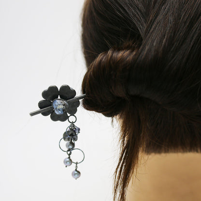 花 かんざし ブルー 音符 一本挿し TAMARUSAN