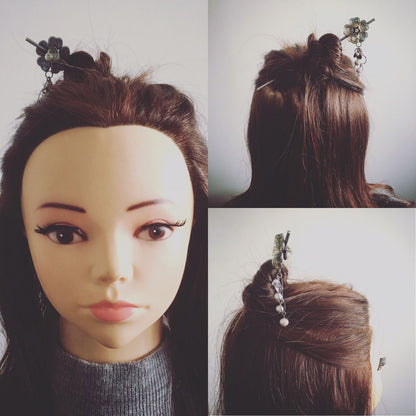 花 かんざし ブルー 音符 一本挿し TAMARUSAN