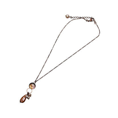 ネックレス 音符 ピンク 淡水パール TAMARUSAN