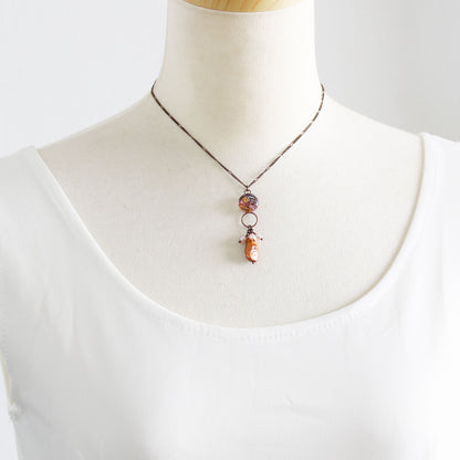 ネックレス 音符 ピンク 淡水パール TAMARUSAN