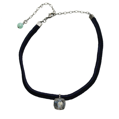 リボンチョーカー 音符 ブルー シンプル TAMARUSAN