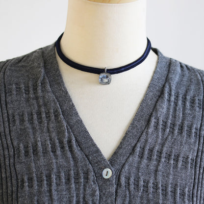 リボンチョーカー 音符 ブルー シンプル TAMARUSAN