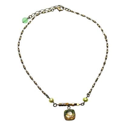 ネックレス 音符 ヘマタイト 緑 TAMARUSAN