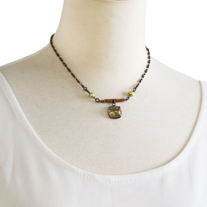 ネックレス 音符 ヘマタイト 緑 TAMARUSAN