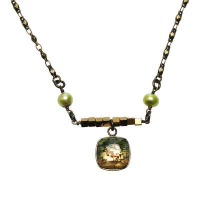 ネックレス 音符 ヘマタイト 緑 TAMARUSAN