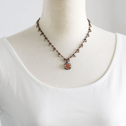 ネックレス ピンク 音符 ヘマタイト TAMARUSAN