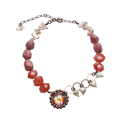 アシンメトリーチョーカー ピンク 音符 クォーツ TAMARUSAN