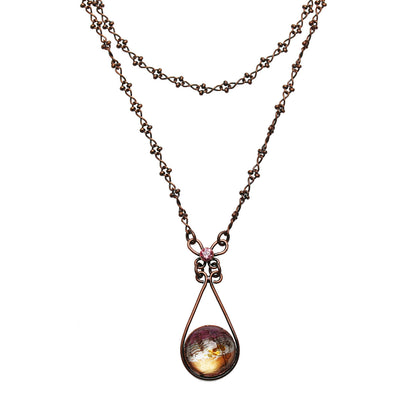 ネックレス 音符 ピンク アンティーク風 TAMARUSAN