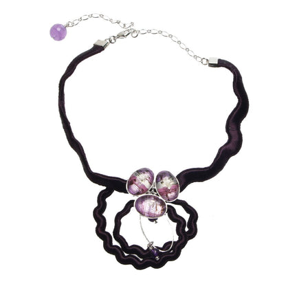 リボン チョーカー音符 紫 アメジスト TAMARUSAN