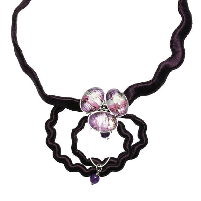 リボン チョーカー音符 紫 アメジスト TAMARUSAN