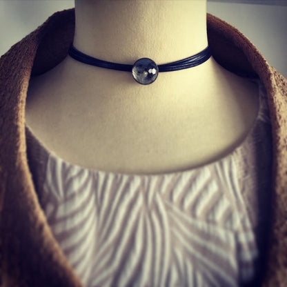 ２連 革紐チョーカー 音符 ブルー TAMARUSAN