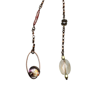 ロングネックレス 水晶 楽譜 ピンク TAMARUSAN