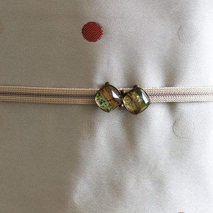 帯留 グリーン 音符 アンティーク調 TAMARUSAN