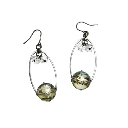 ピアス 音符 水色 水晶 フック フープ TAMARUSAN