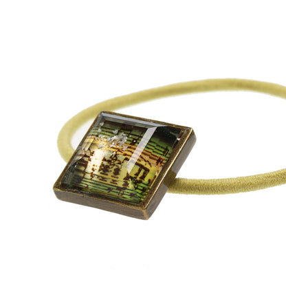 ヘアゴム 音符 緑 四角 贈り物 TAMARUSAN