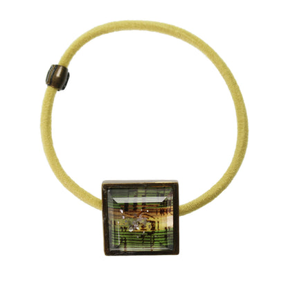 ヘアゴム 音符 緑 四角 贈り物 TAMARUSAN