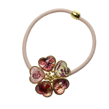 ヘアゴム ピンク お花 ハート 花びら TAMARUSAN