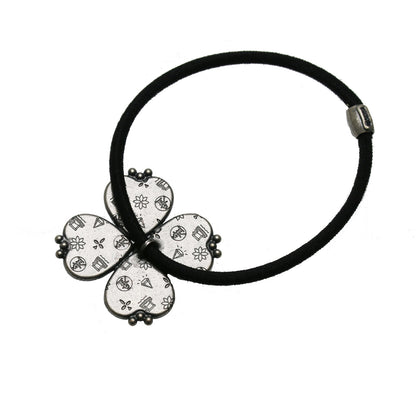 ヘアゴム 音符 ブルー 花 水色 贈り物 TAMARUSAN