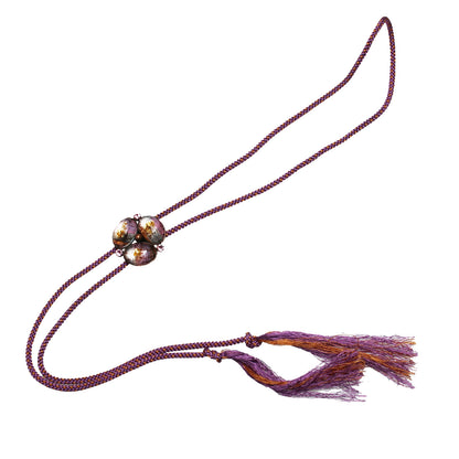 組紐ループタイ ピンク 楽譜 絹 TAMARUSAN