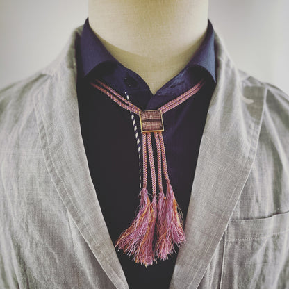 組紐 ループタイ 水引 ピンク 正絹 TAMARUSAN