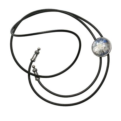 革紐ループタイ 音符 楽譜 ブルー クールビズ TAMARUSAN