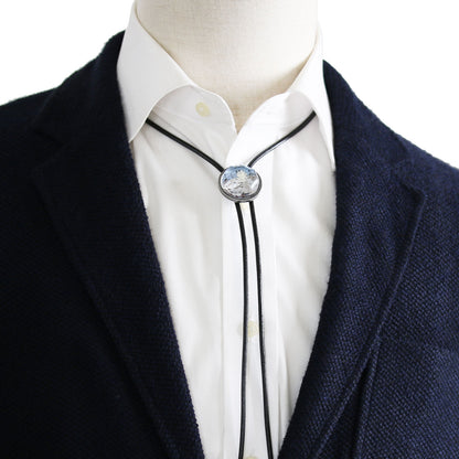 革紐ループタイ 音符 楽譜 ブルー クールビズ TAMARUSAN