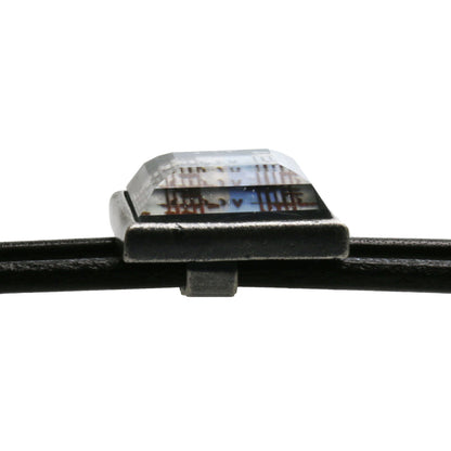 革紐ループタイ 音符 ブルー 楽譜 男女兼用 TAMARUSAN