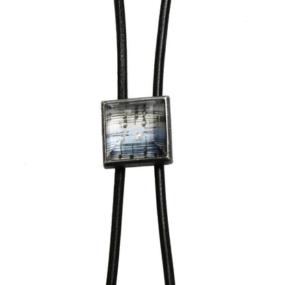 革紐ループタイ 音符 ブルー 楽譜 男女兼用 TAMARUSAN