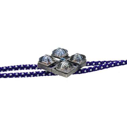 組紐 ループタイ スクエア 楽譜 水色 絹 TAMARUSAN